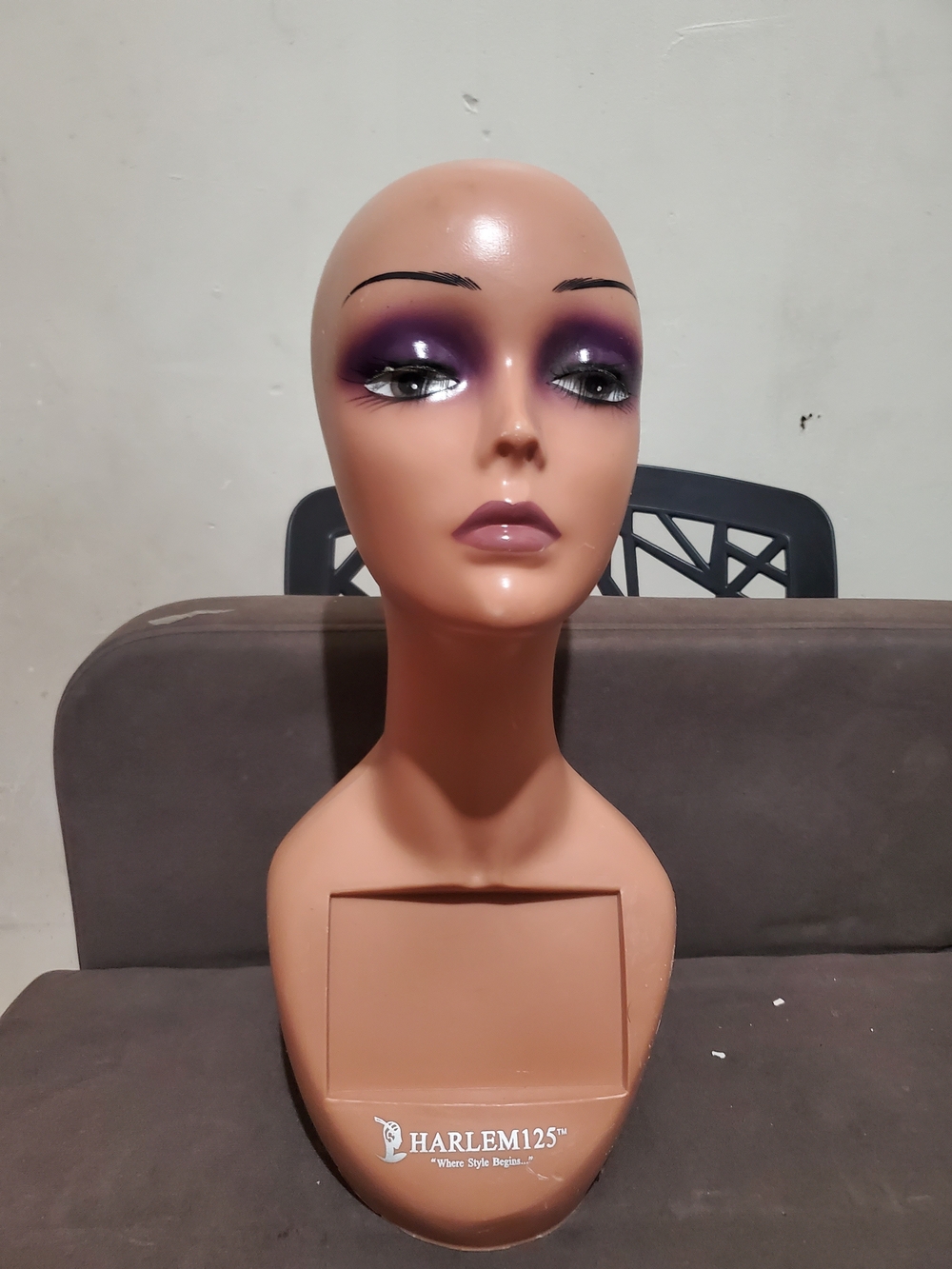 Harlem125 Display Mannequin Head with Purple Eye Makeup